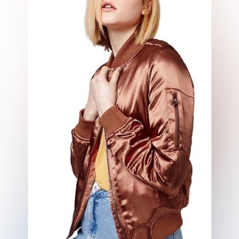 Topshop Copper Bomber Jacket